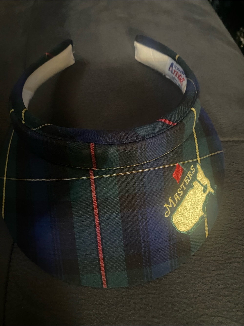 Masters golf Plaid Visor with Yellow Logo